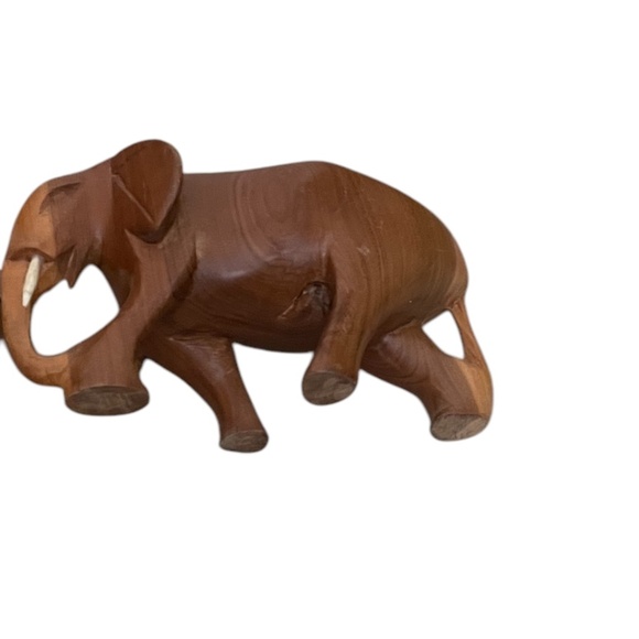 Vintage Hand Carved Wooden Folk Art Zebra, Elephant Figurine Statue - Picture 8 of 8